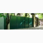 Забор из профнастила зелённый, профильный лист цена