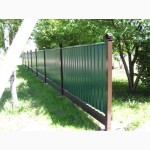 Забор из профнастила зелённый, профильный лист цена