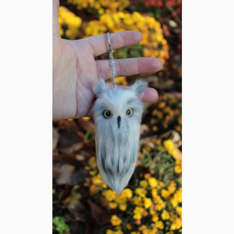 Фото 10. Совенок брелок іграшка валяна сова полярная букля інтерєрна сувенір подарунок хендмєйд