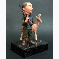 Шаржевая статуэтка охотник по фото, шаржевые статуэтки под заказ