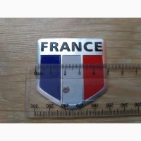 Наклейка на авто Флаг Франция алюминиевая на авто или мото