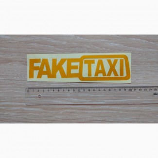 Наклейка на авто FakeTaxi желтая светоотражающая