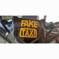 Наклейка на авто FakeTaxi желтая светоотражающая