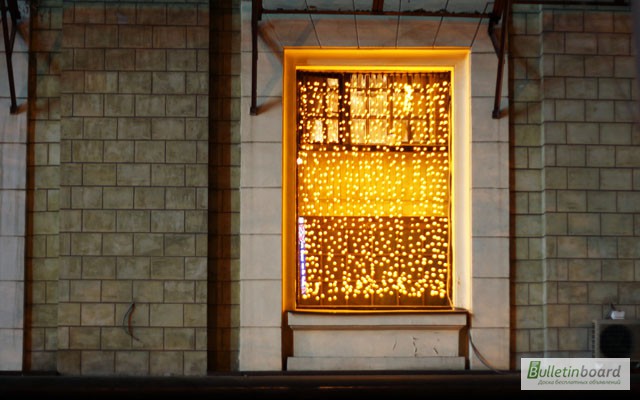 Фото 6. Световая штора 2 на 1.5 метра, гирлянда дождь уличная, новогодняя подсветка фасадов