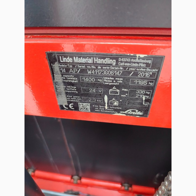 Фото 18. Штабелер Електро Навантажувач в дорозі 2016 Linde L14АР 1, 4т 4, 8м
