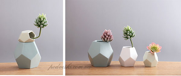 Фото 7. Керамические вазы коллекция Полигональная