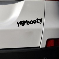 Наклейка на авто I Love Booty-Я люблю добычу Белая светоотражающая