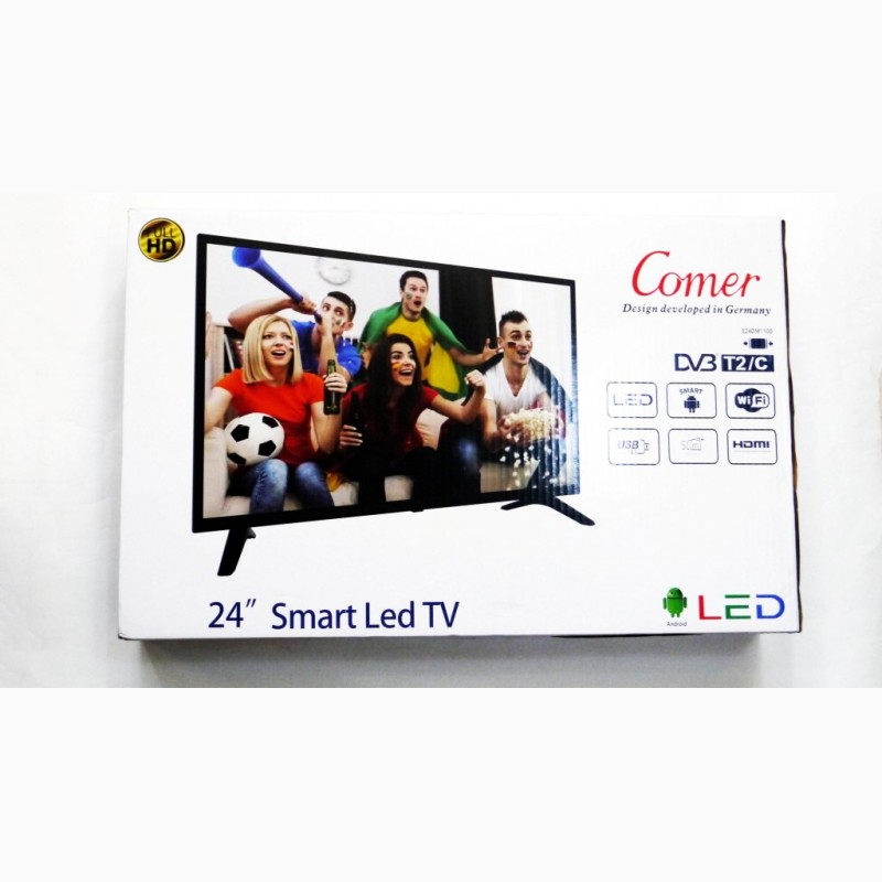 Фото 4. LCD LED Телевизор Comer 24 Smart TV, WiFi, 1Gb Ram, 4Gb Rom, T2, USB/SD, HDMI, VGA