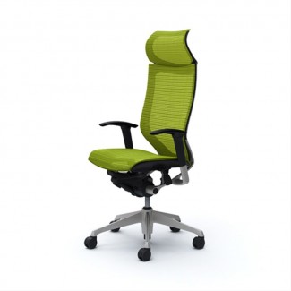 Кресло офисное OKAMURA CP Lime green, полированный каркас