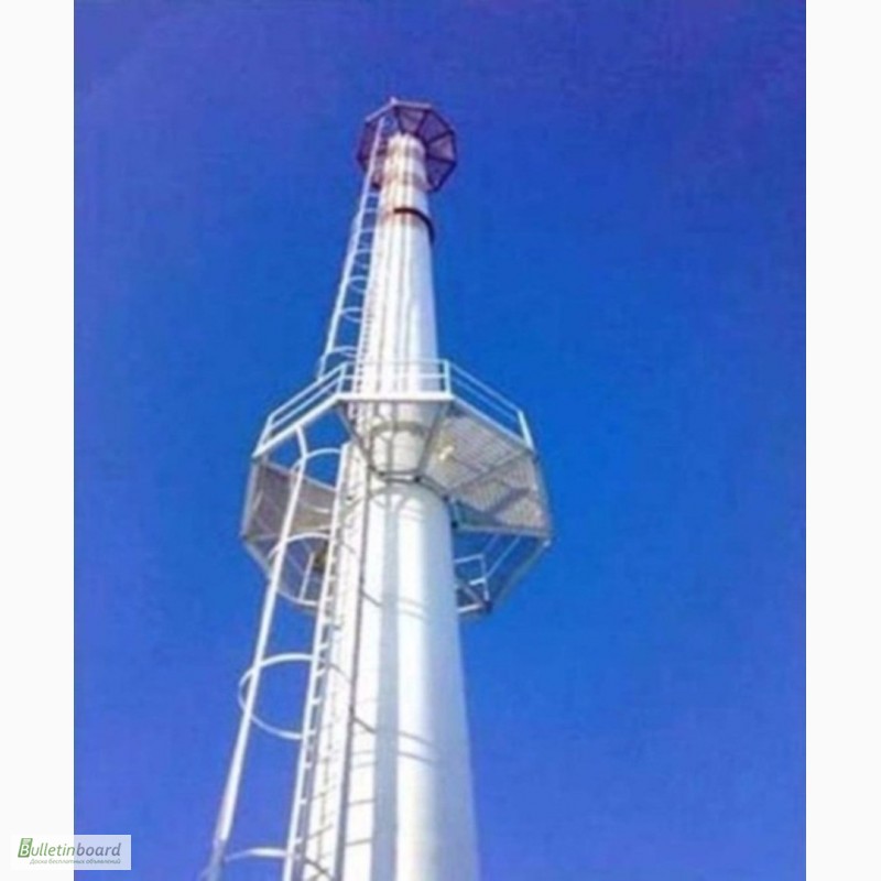 Изготовление и монтаж стальной вентиляционной трубы диаметром 1000мм, высотой 37м