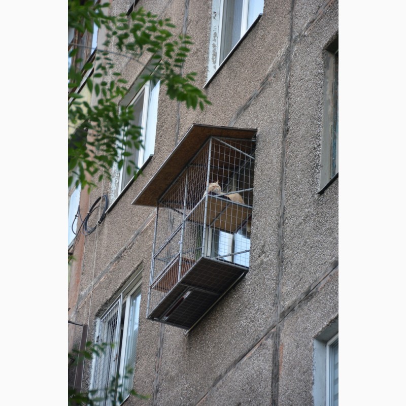Фото 9. Вольер для кошек на окно. Броневик Днепр