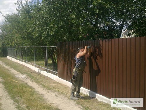 Фото 7. Проф забор металический, забор из профнастила