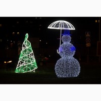 Новогоднее оформление парков объемными светодиодными фигурами