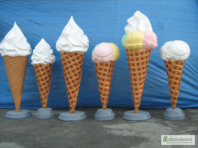 Фото 2. Большой муляж мороженое рожок на подставке