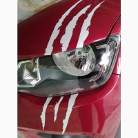 Наклейка на авто в виде Царапины Когтем Черная, Белая, Красная Светоотражающая