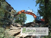 Фото 4. Демонтаж зданий с последующим вывозом строй мусора