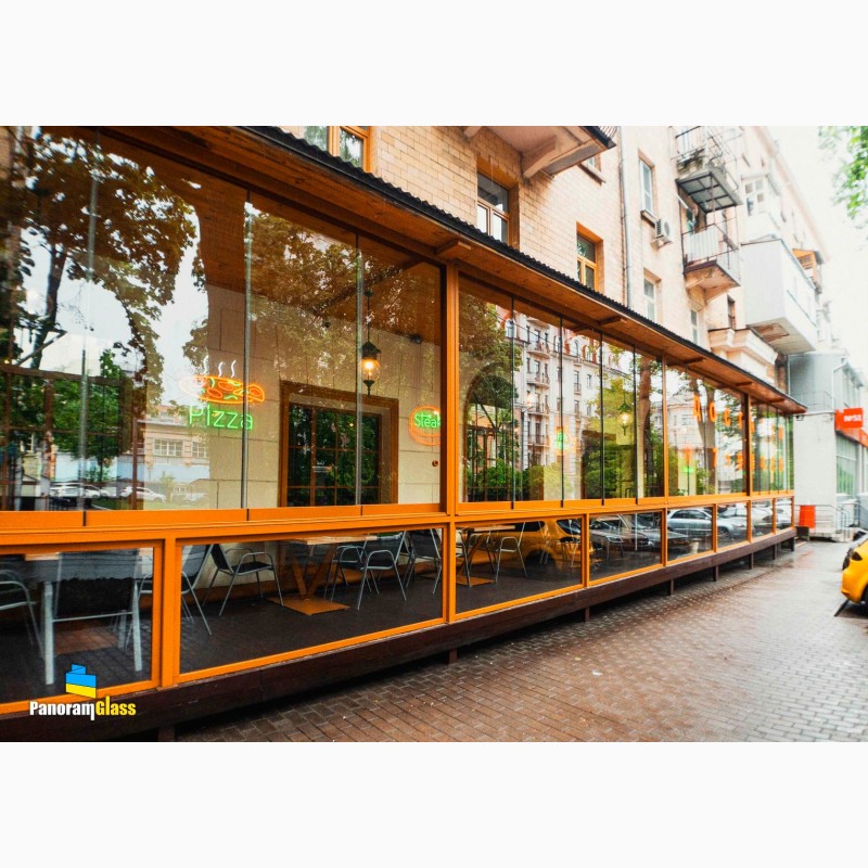 Фото 13. Скління ресторанів та кафе панорамними розсувними системами