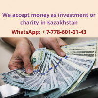 We accept money as investment or charity in Kazakhstan