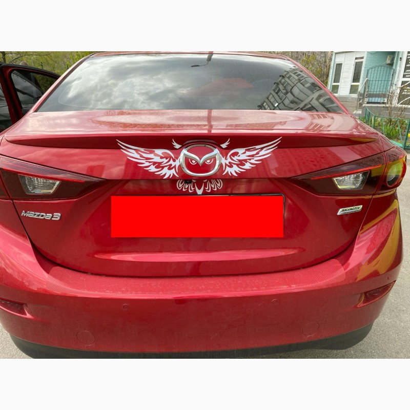 Фото 6. Наклейка на авто Сова Белая на задний значок Mazda Мазда