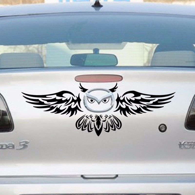 Фото 8. Наклейка на авто Сова Белая на задний значок Mazda Мазда