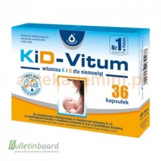 KID-VITUM, вітамін К і D3 для дітей від 8 дня народження, 36 КАПСУЛ