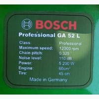 Бензопила BOSCH Professional GA 52L (5, 2 кВт) Мощная Пила Бош Киев
