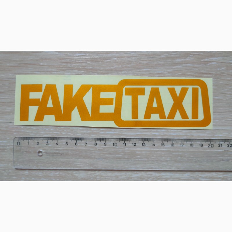 Фото 6. Наклейка FakeTaxi жёлтая светоотражающая на авто-мото