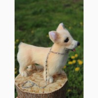 Коргі собачка валяна іграшка з шерсті інтерєрна собака войлочная сувенір
