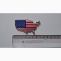 Наклейка 4 на авто Флаг Америка алюминиевая
