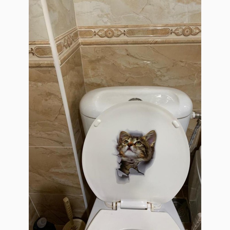 Фото 2. Наклейки котик номер 4 для ванны, кухни