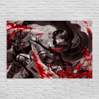 Картина на холсті Аніме - Леві Акерман - Атака титанів 60x40 см
