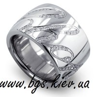 Обручальные кольцо белое золото с бриллиантом на заказ