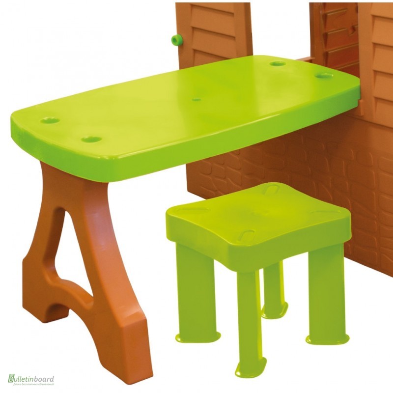 Фото 3. Детский игровой домик Лесной коричневый +столик+стульчик