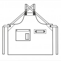 Фартук официанта серый с метталическиеми люверсами