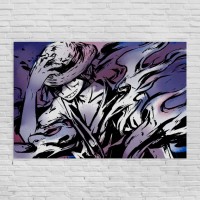Картина на холсті Аніме - Luffy у синьому полум#039;ї 60x40 см